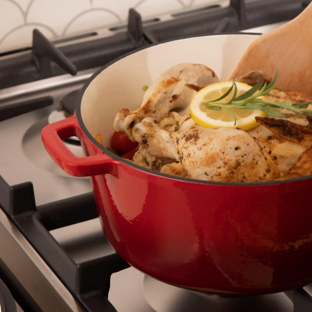 Elevate Your Cooking with the 2-In-1 Pre-Seasoned Cast Iron Dutch Oven and Skillet Lid - 5 Qt Versatile Cookware for Perfect Bread, Casseroles, and More