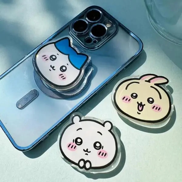 Chiikawa Kawaii Phone Grip - Adorable Usagi Hachiware Acrylic Charm for Ultimate Phone Security and Stylish Stand