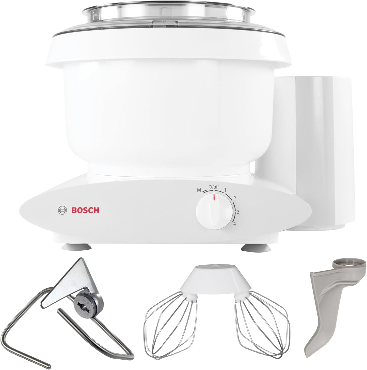 Bosch Universal plus Stand Mixer 500 Watt, 6.5 Quarts with Wire Whips, Dough Hook &  Dough Hook Extender Bundle