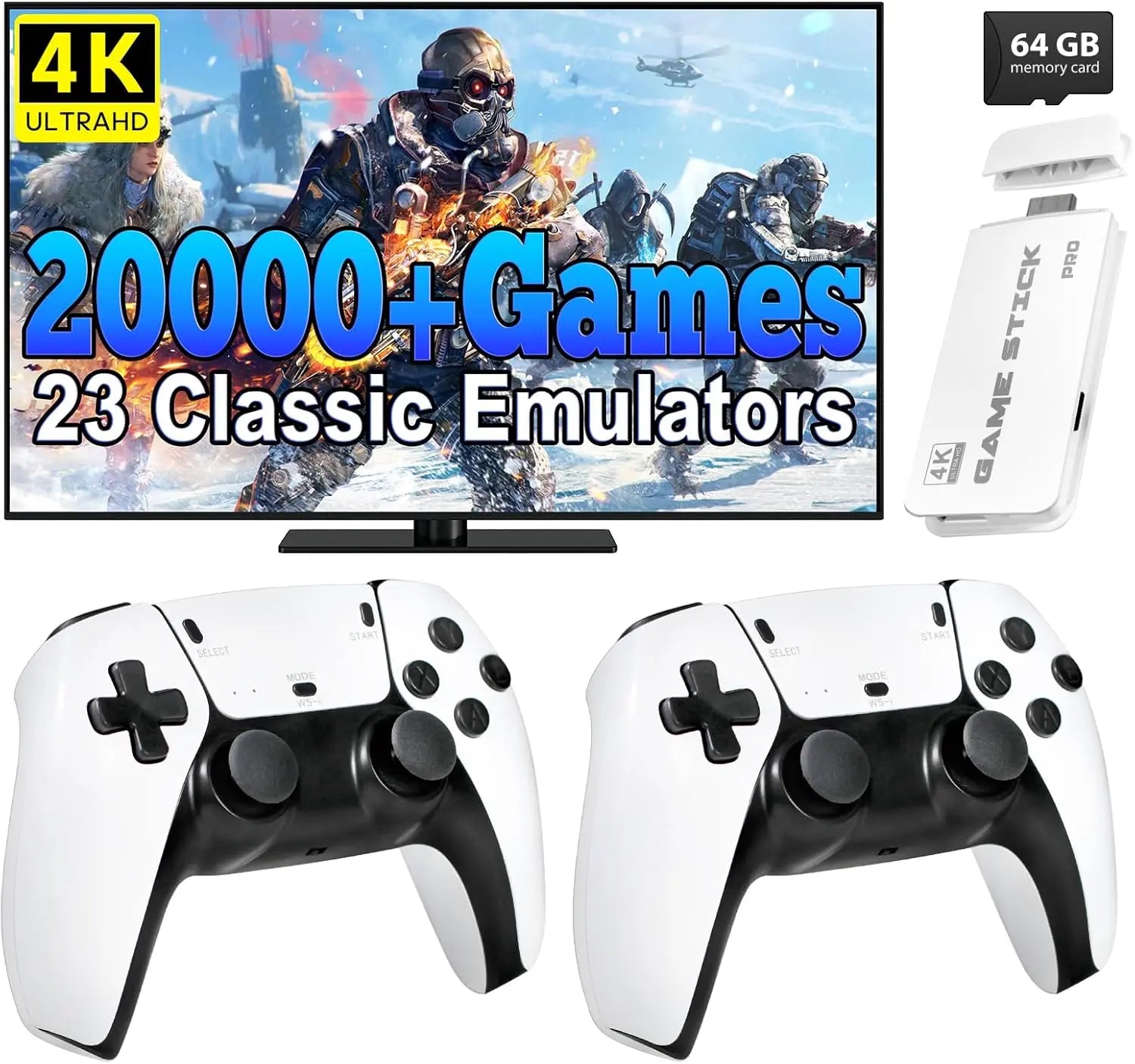 Experience Gaming Like Never Before with the 2026 New Video Gamepad Console - Over 20,000 Classic Games, Wireless Joystick, and Stunning 4K HDMI Output!
