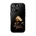 Michael Jackson Tough Phone Case with Iconic Glove Pose & Gold Signature - 2D Design Suitable for Iphone 17-11 Pro Max/Plus and Samsung Galaxy S23-25 - Impact Resistant Polycarbonate & TPU Lining - Protective Phone Cover