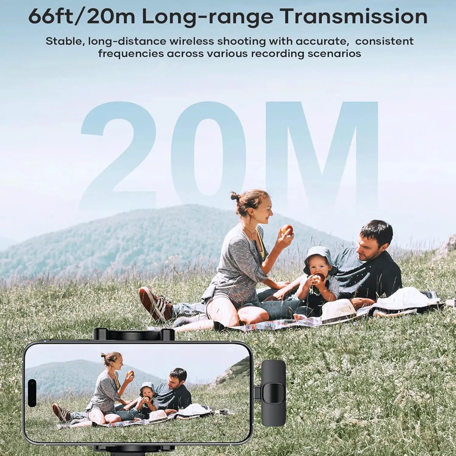 Hitozon Wireless Mini Microphone for Iphone 15/16/17, Ipad, Android, Wireless Lavalier Microphone with Noise Reduction, Portable USB C Lapel Mic for Video Recording, Vlog, Tiktok, Youtube
