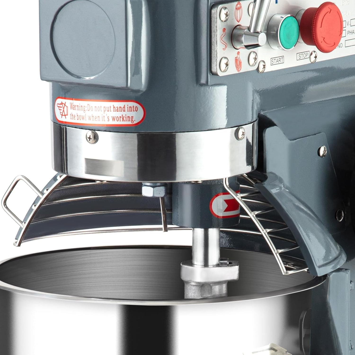 Commercial Food Mixer, Commercial Mixer 15QT 600W with Stainless Steel Bowl, 130/233/415RPM 3 Speed Heavy Duty Stand Food Mixer Commercial for Bakery Pizzeria Restaurant