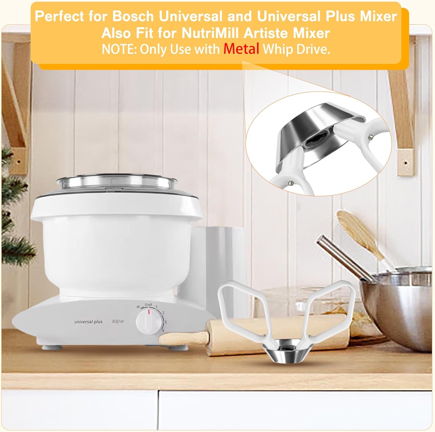 Mixer Cookie Paddles for BOSCH Universal and Universal plus Stand Mixers Attachments Cake Paddles Replacement Parts (2 Pack)