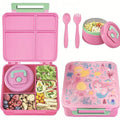 Bento Lunch Box Set for Kids 8Oz Soup Thermo 4 Compartment Insulated Hot Food Jar School Travel Gift Kitchen Accessories Blue Tin Canister Tableware Containers