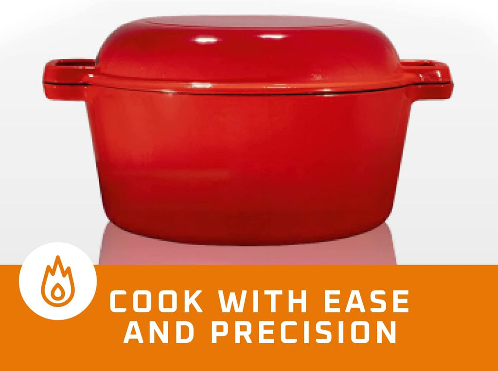 Elevate Your Cooking with the 2-In-1 Pre-Seasoned Cast Iron Dutch Oven and Skillet Lid - 5 Qt Versatile Cookware for Perfect Bread, Casseroles, and More