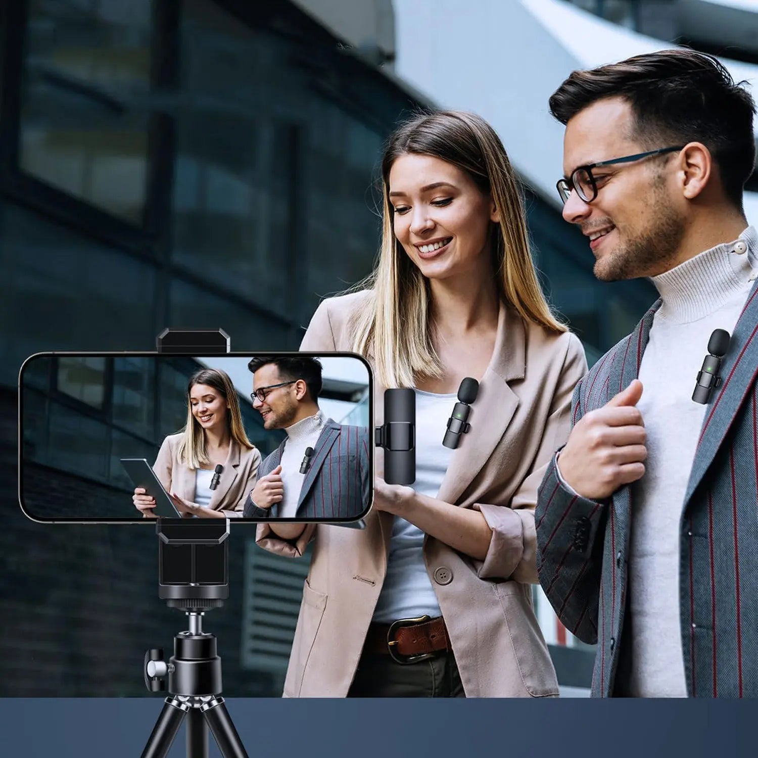 Hitozon Wireless Mini Microphone for Iphone 15/16/17, Ipad, Android, Wireless Lavalier Microphone with Noise Reduction, Portable USB C Lapel Mic for Video Recording, Vlog, Tiktok, Youtube