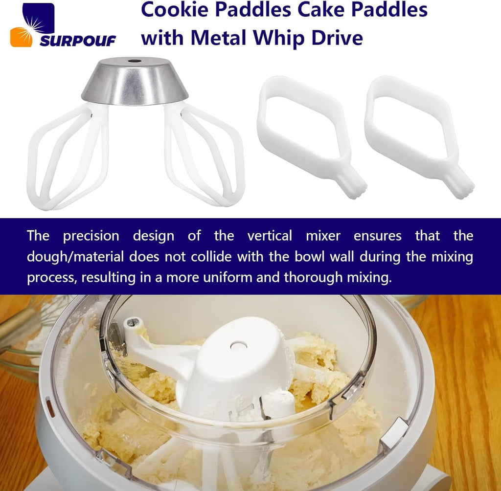 Cookie Paddles Cake Paddles with Metal Whip Drive Compatible with Universal Mixers Nutrimill Artiste Mixer