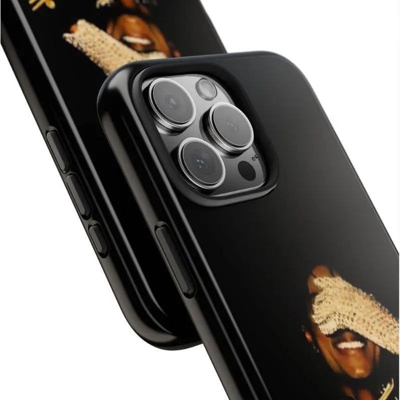 Michael Jackson Tough Phone Case with Iconic Glove Pose & Gold Signature - 2D Design Suitable for Iphone 17-11 Pro Max/Plus and Samsung Galaxy S23-25 - Impact Resistant Polycarbonate & TPU Lining - Protective Phone Cover