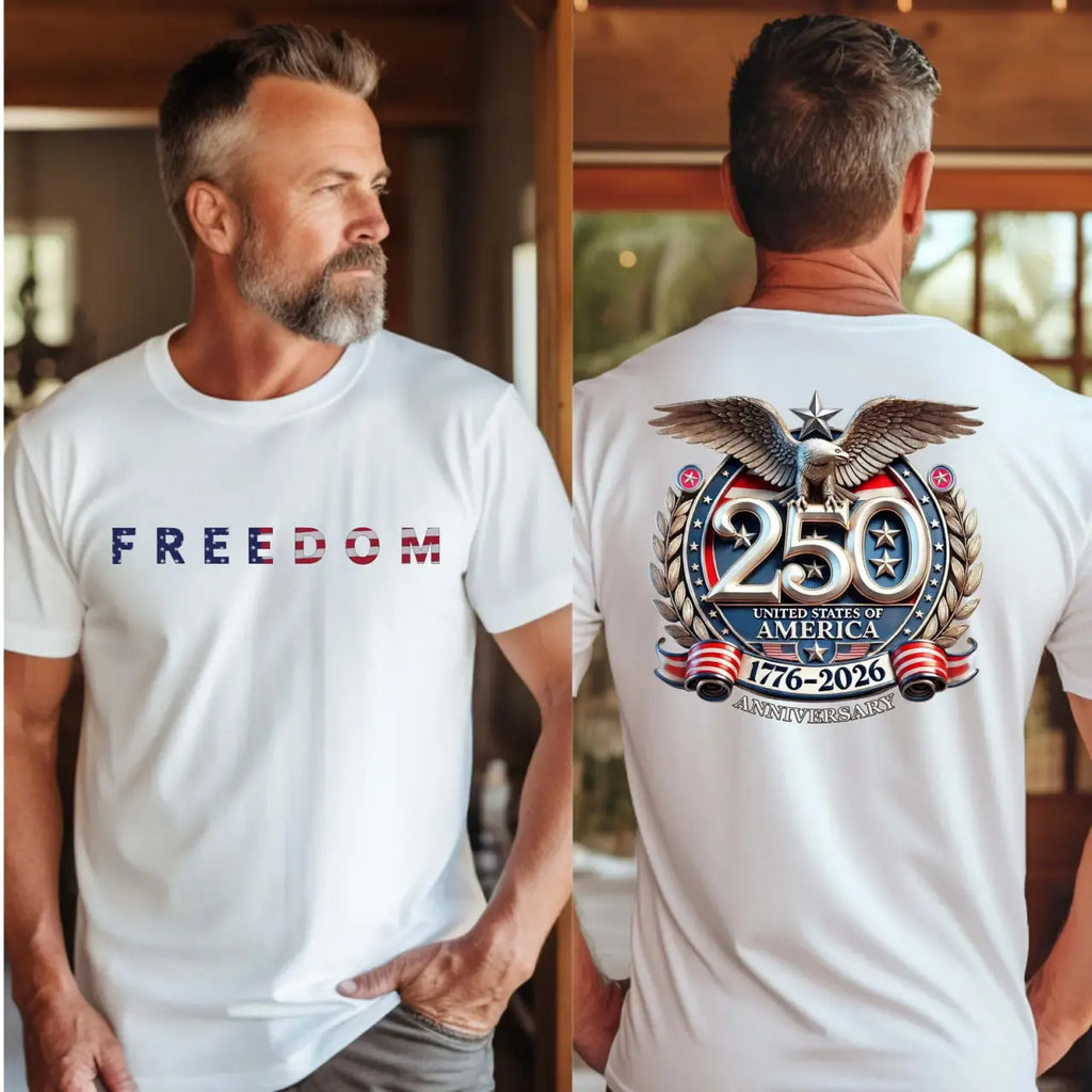 250th Anniversary Freedom Shirt - USA Independence Apparel 1776-2026, Patriotic Casual Summer T-Shirt with Crew Neck and Graphic Design