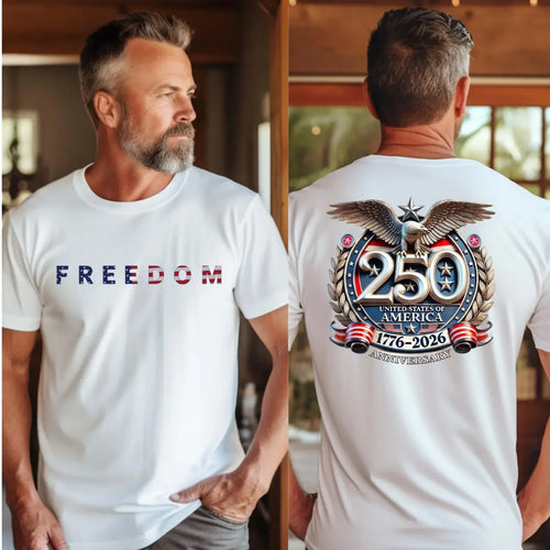 250th Anniversary Freedom Shirt - USA Independence Apparel 1776-2026, Patriotic Casual Summer T-Shirt with Crew Neck and Graphic Design