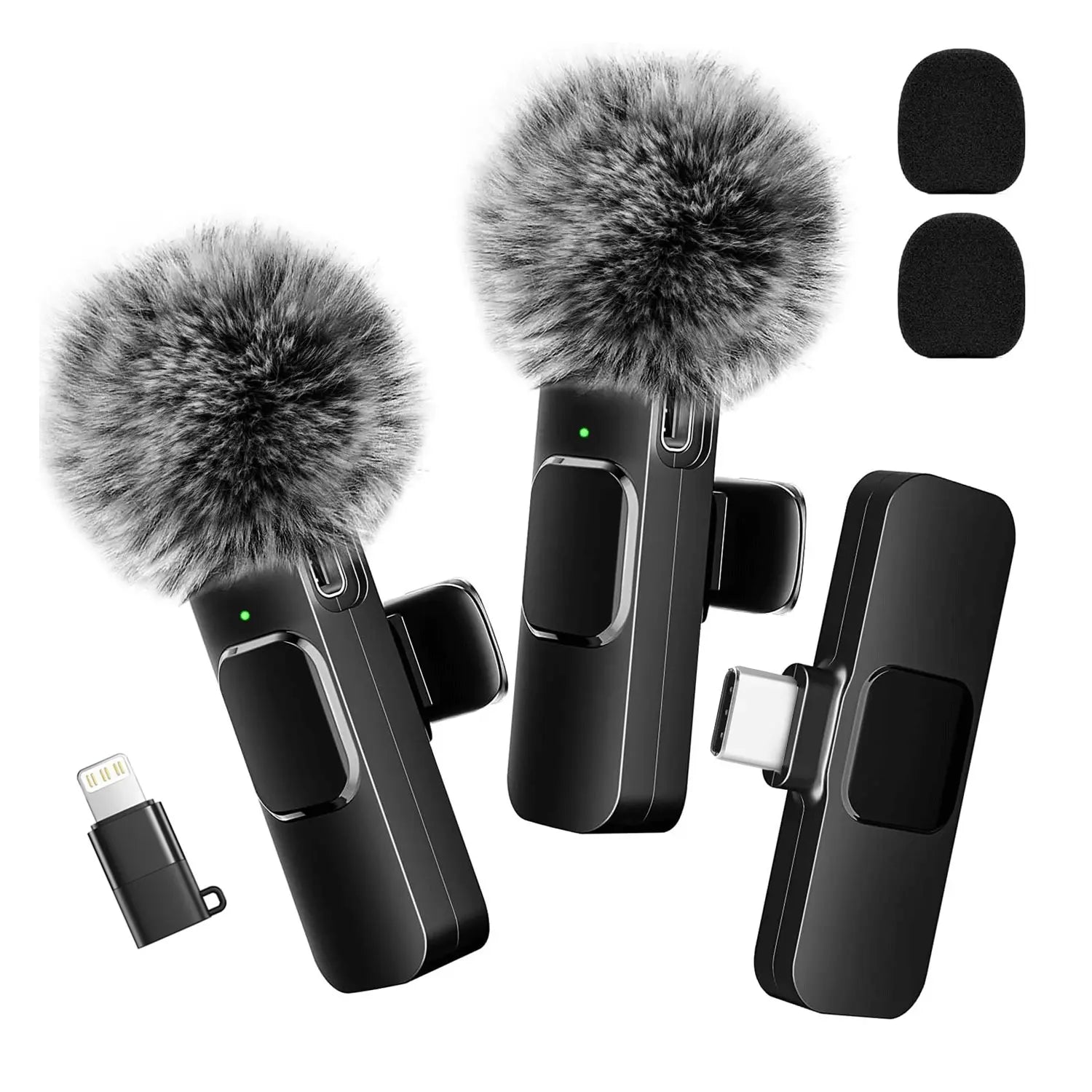 Hitozon Wireless Mini Microphone for Iphone 15/16/17, Ipad, Android, Wireless Lavalier Microphone with Noise Reduction, Portable USB C Lapel Mic for Video Recording, Vlog, Tiktok, Youtube