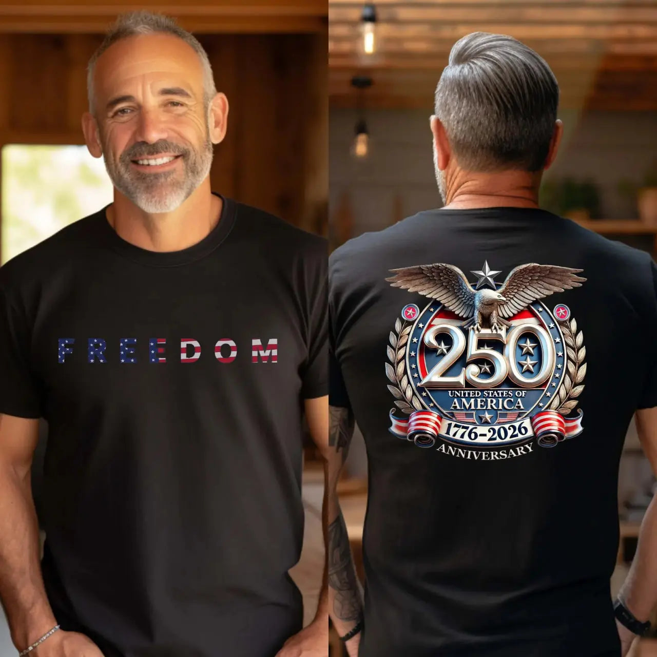 250th Anniversary Freedom Shirt - USA Independence Apparel 1776-2026, Patriotic Casual Summer T-Shirt with Crew Neck and Graphic Design