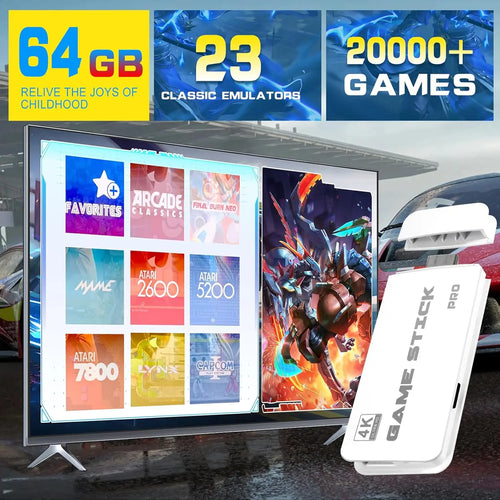 Experience Gaming Like Never Before with the 2026 New Video Gamepad Console - Over 20,000 Classic Games, Wireless Joystick, and Stunning 4K HDMI Output!