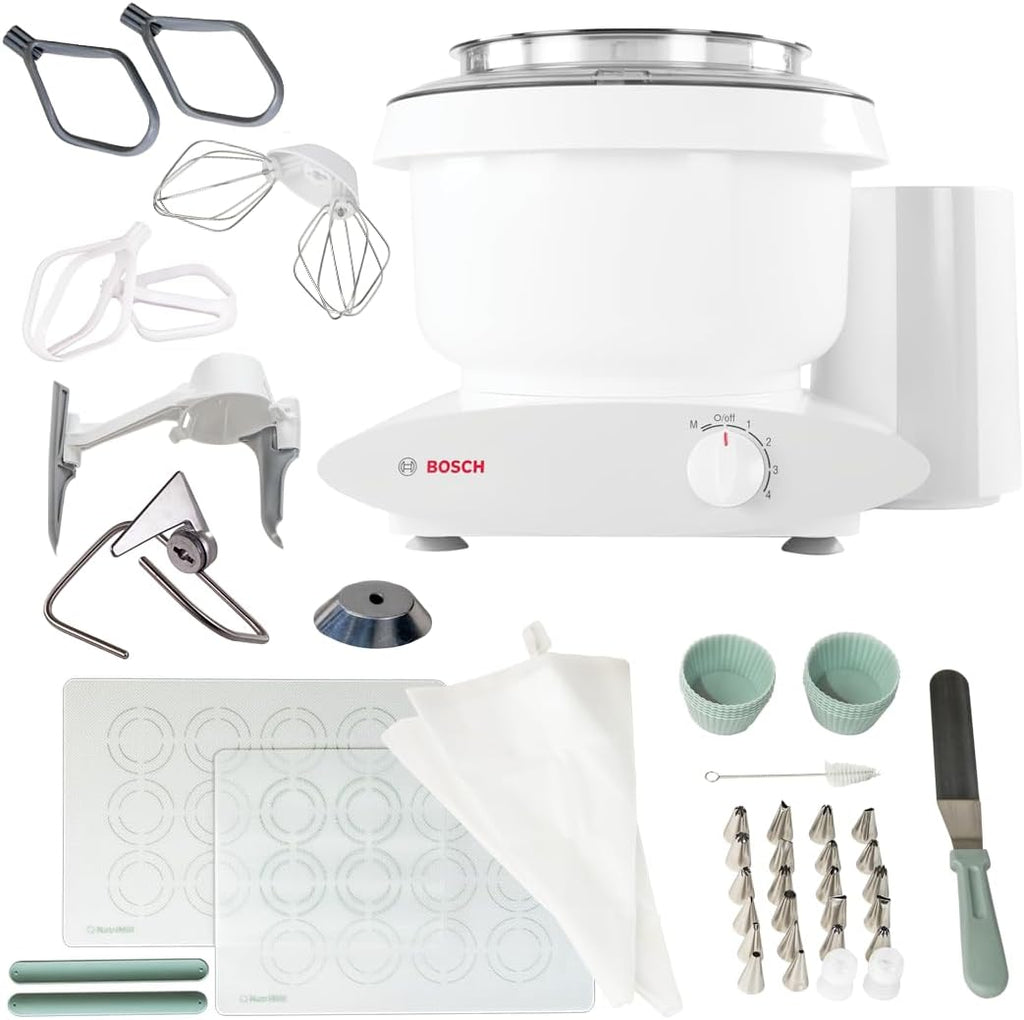 Bosch Universal plus Stand Mixer with  Baker'S Pack Accessory Bundle Including Bowl Scraper, Cookie, and Cake Paddles