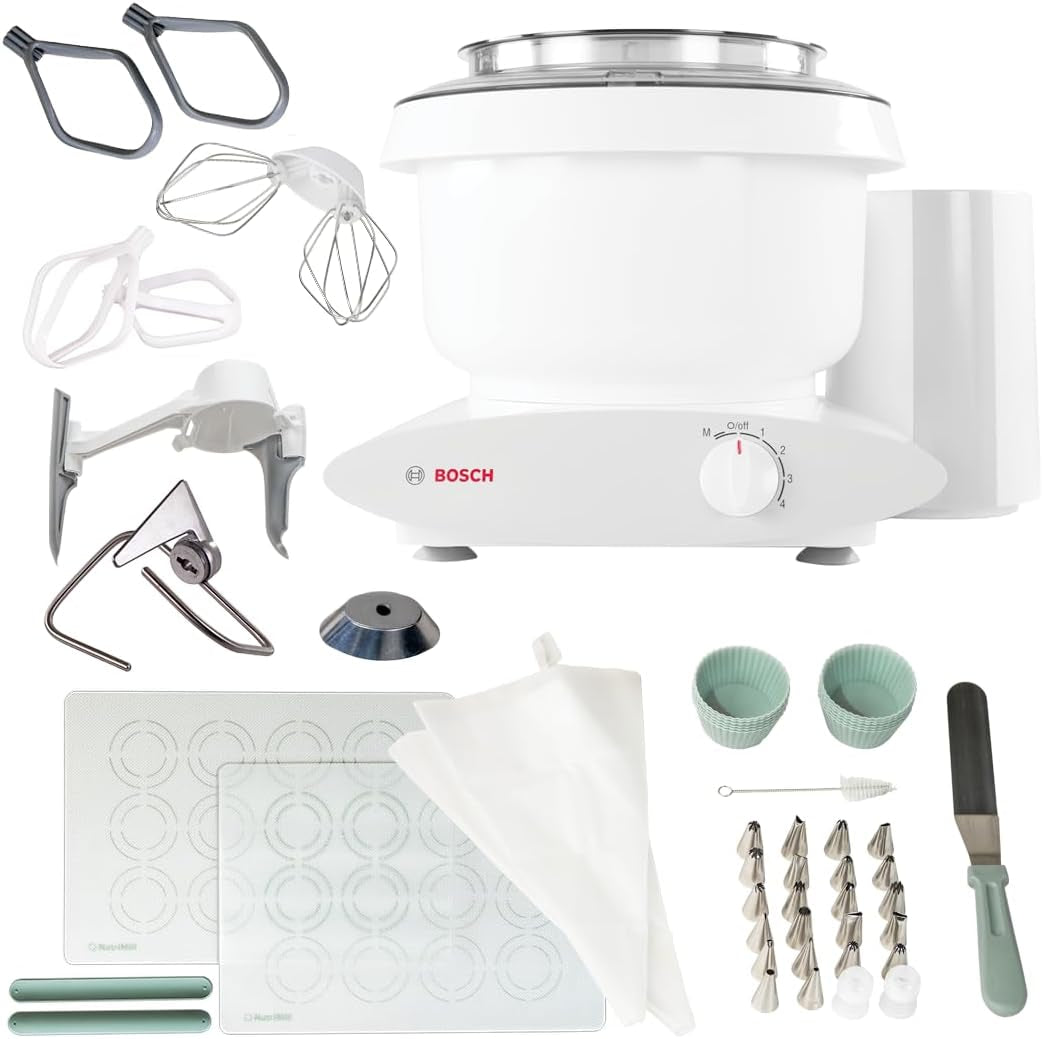 Bosch Universal plus Stand Mixer with  Baker'S Pack Accessory Bundle Including Bowl Scraper, Cookie, and Cake Paddles